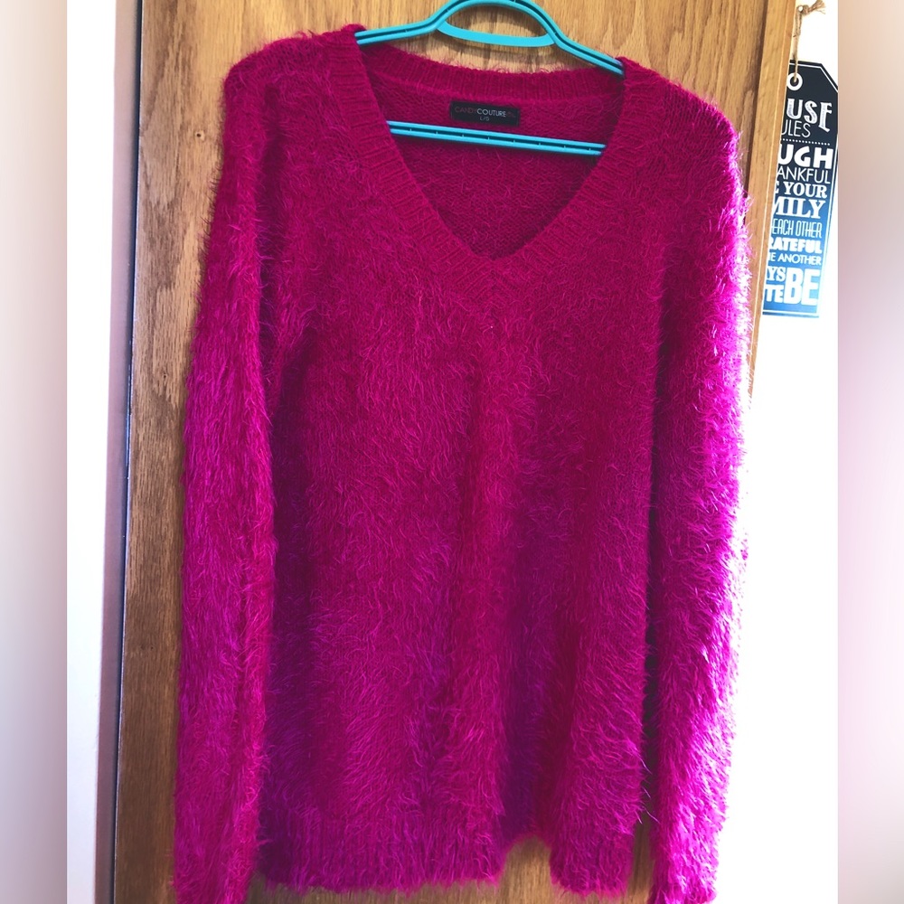 Pink fluffy sweater